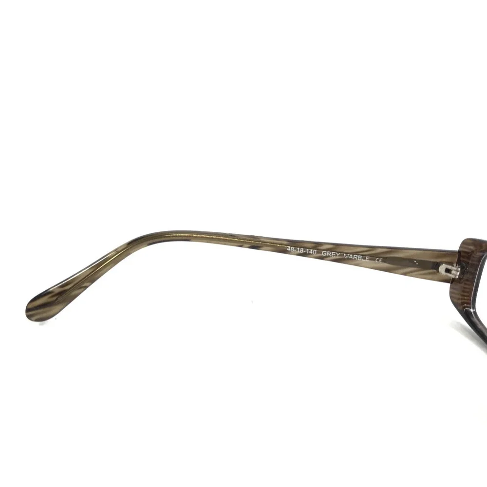 4U Eyeglasses Frames U-14 GREY MARBLE Striped Rectangle Full Rim 48-18-140